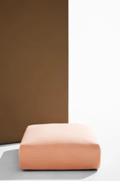 Outlet Pastill Wenju puf Abrikos pink fløjl