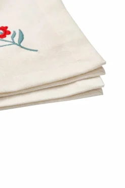 PICK A POPPY Serviet 4 pack Cottage Flower Blågrøn