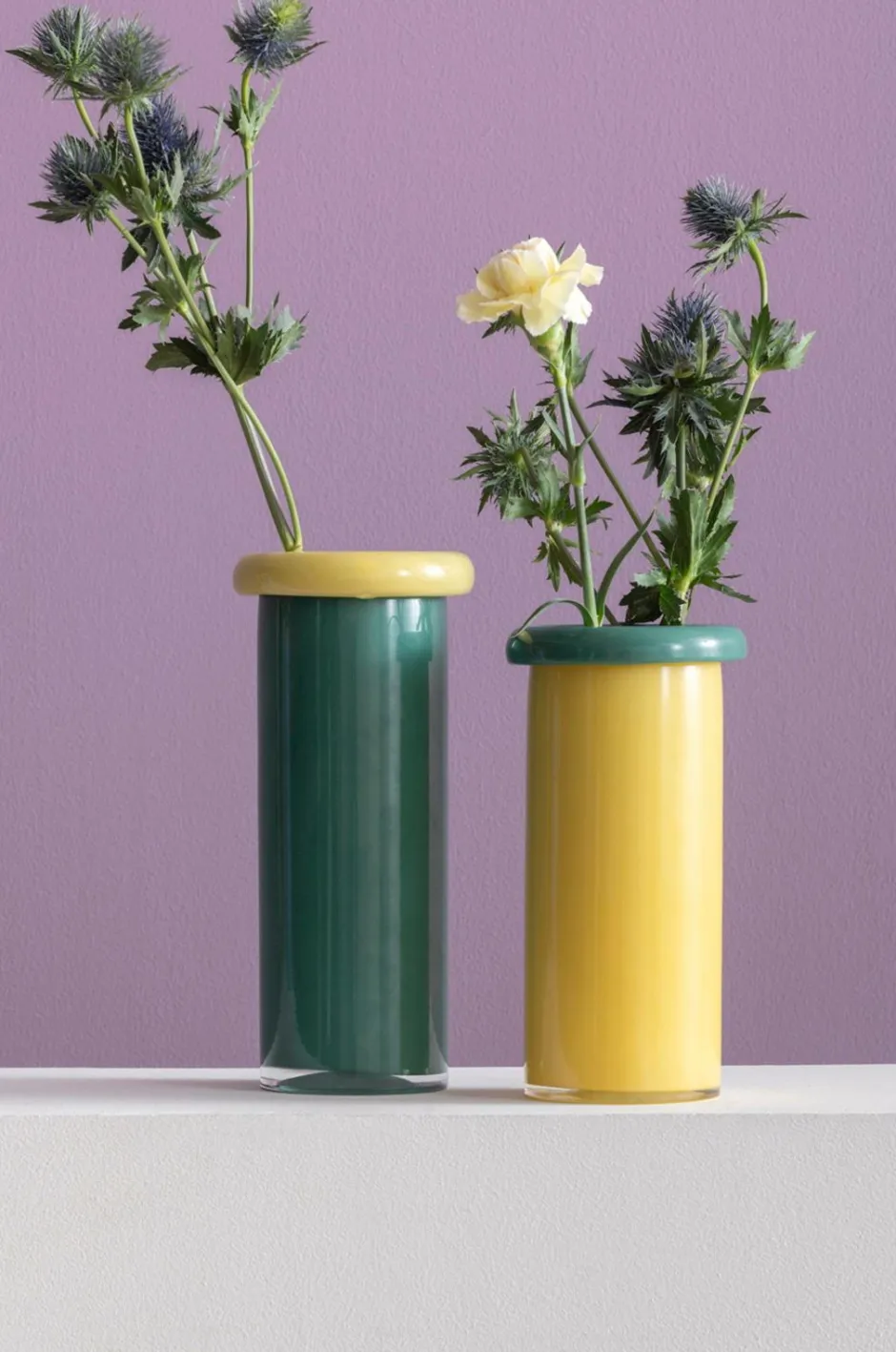 Outlet Present Time Vase Plegado S Retrogrøn og blød gul