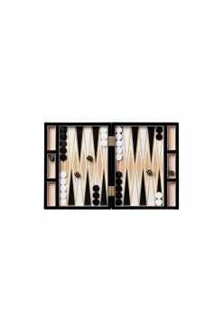 Sale PRINTWORKS Lakeret backgammon, sort Sort/beige