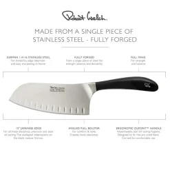 Outlet Robert Welch Dyb Santoku-kniv Signature 17cm/ 7 Sort/stål