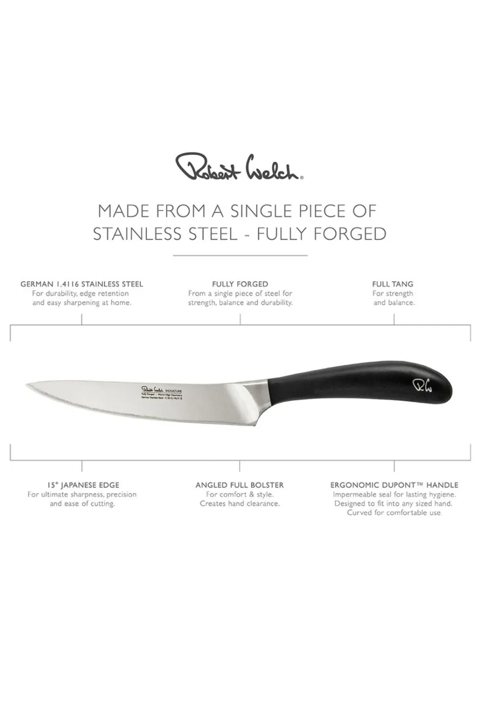 Discount Robert Welch Køkken/værktøjskniv Signature 14cm/ 5.5 Sort/stål