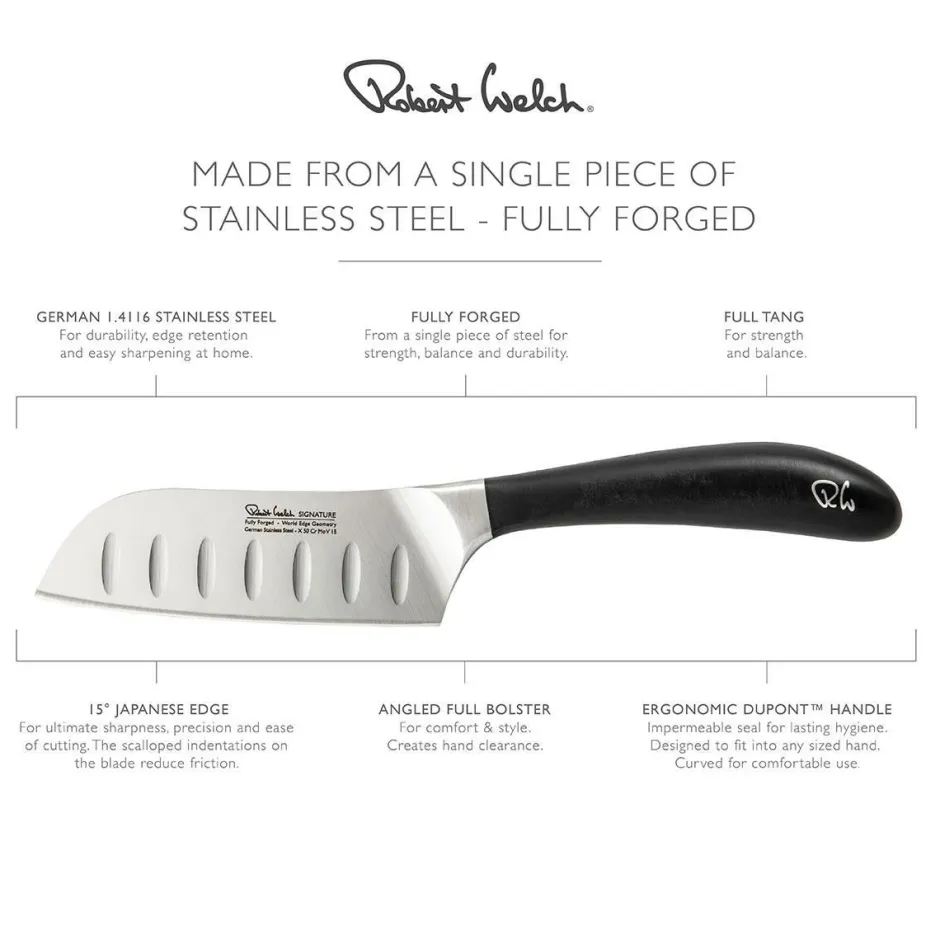 Discount Robert Welch Santokukniv Signature 11cm/ 4 Sort/stål