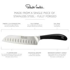 Sale Robert Welch Santokukniv Signature 17cm/ 7 Sort/stål