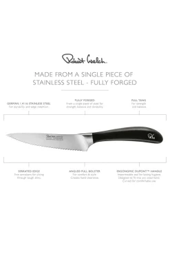 Robert Welch Utility Knife Serrated Signature 12cm/ 4,5 Sort/stål