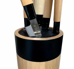 New Satake Fleksibel knivblok i bjørn. Ø 13 cm højde 24 cm. Træ