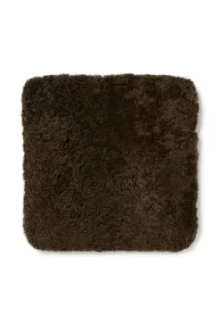 Outlet Skinnwille Fåreskindshynde firkantet Curly Brown mellange