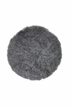 Hot Skinnwille Pelshynde fåreskind rund Curly Steel grey