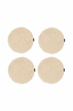 Outlet Skinnwille Rund siddepude Curly 4-pak Beige måneskin