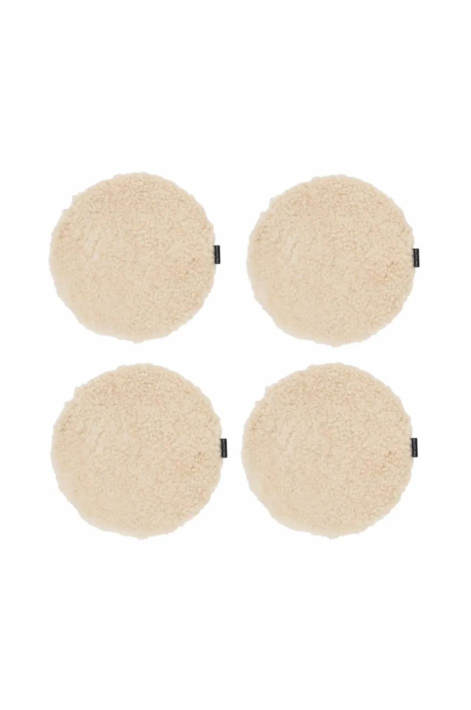 Outlet Skinnwille Rund siddepude Curly 4-pak Beige måneskin