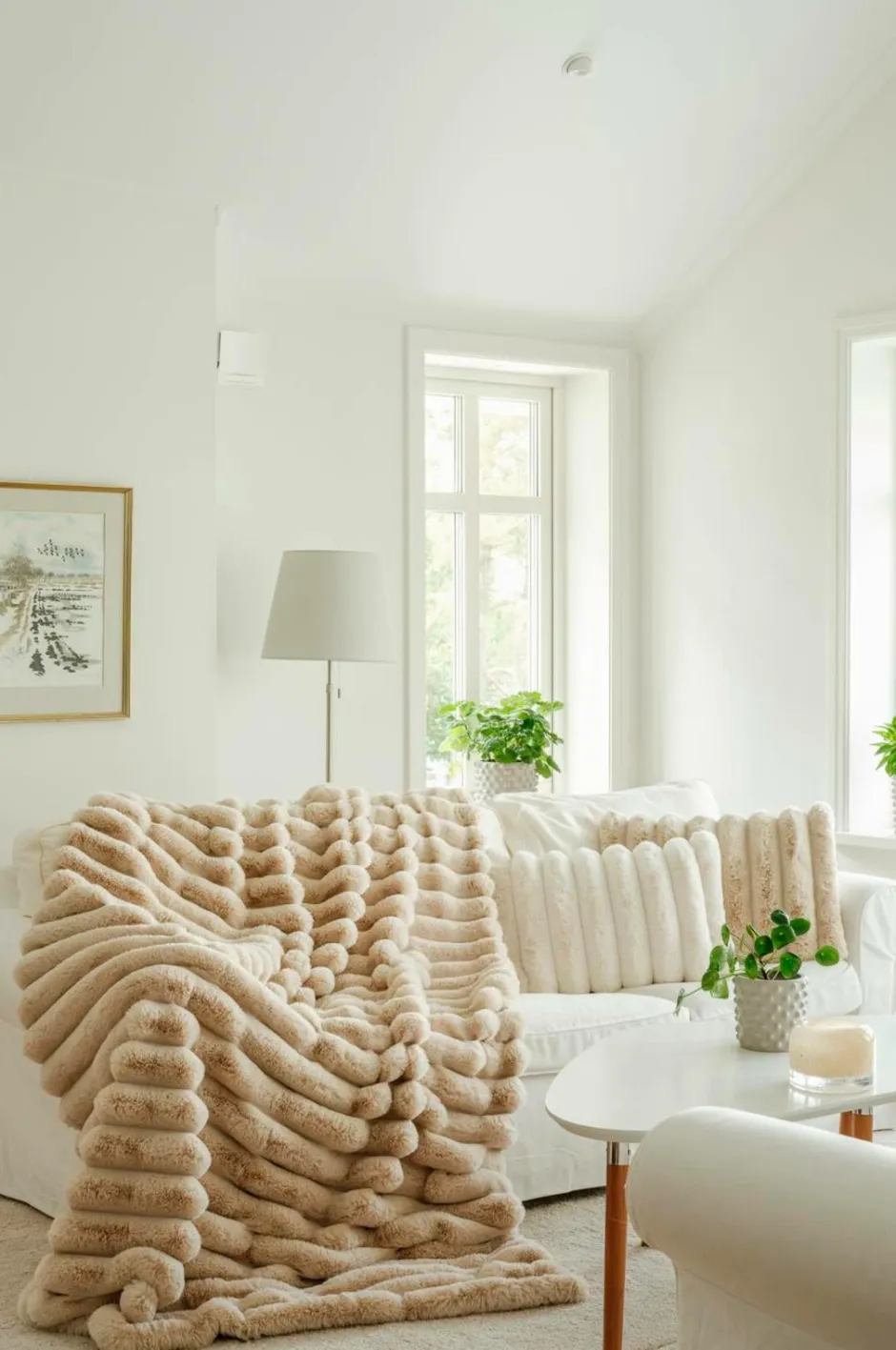Best Skinnwille Tæppe Liny Beige