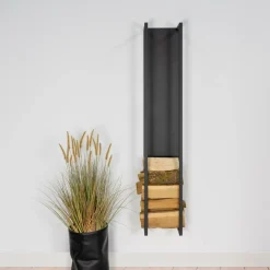 Spinder Design Opbevaring af træ Cubic Fire Sort