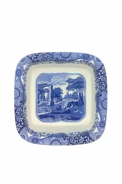 Spode Firkantet kantet fad 25 cm Blue Italian Blue/hvid