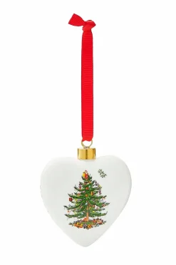 Outlet Spode Ornament Christmas Tree Puffed Heart Multi