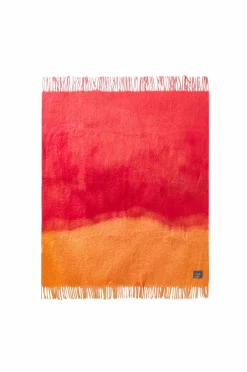 New Stackelbergs Plaid Mohair Blanket Orange & Pion dip dyed