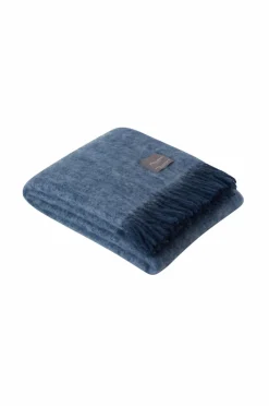Best Stackelbergs Plaid Mohair Blanket Melange Denim & Sky Blue Melange