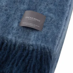Best Stackelbergs Plaid Mohair Blanket Melange Denim & Sky Blue Melange