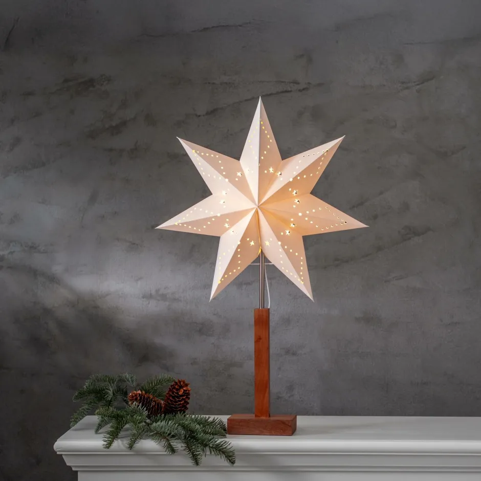 Best Star Trading Karo Stjerne på fod 70 cm Brun