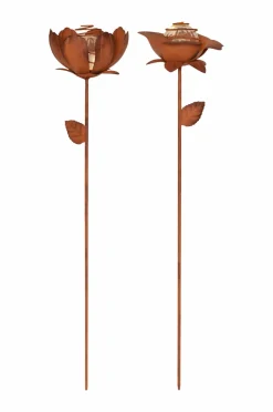 Hot Star Trading Solcelledekoration Oxida Blomst 2-p Brun