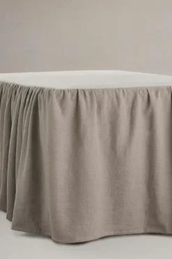 Discount Staycation Sengekappe Calm i hør og bomuld, højde 60 cm Mørk beige