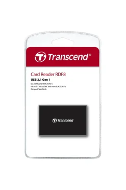 New Transcend Multi kortlæser f8 usb 3.0 sort
