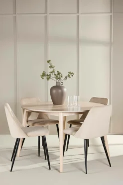 Discount Venture Home Spisebord Flora med stol Night Beige