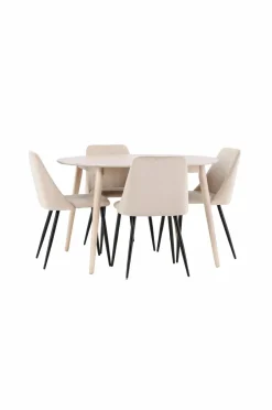 Discount Venture Home Spisebord Flora med stol Night Beige