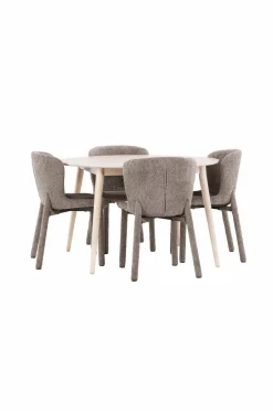 Hot Venture Home Spisebord Flora med Astoria-stol Brun