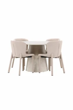 Hot Venture Home Spisebord Lanzo med Astoria-stol Beige