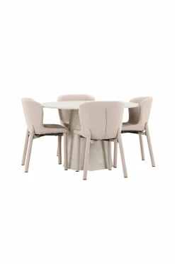 Hot Venture Home Spisebord Lanzo med Astoria-stol Beige