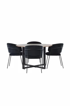 Hot Venture Home Spisegruppe Durango med 4 stk. stole Selma Black