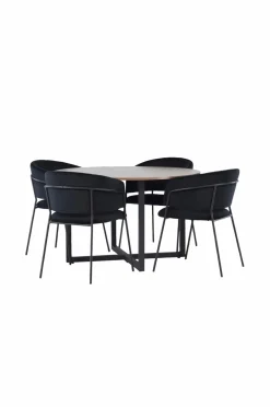 Hot Venture Home Spisegruppe Durango med 4 stk. stole Selma Black