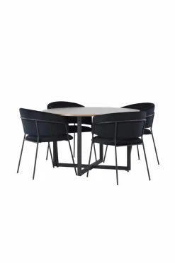 Hot Venture Home Spisegruppe Durango med 4 stk. stole Selma Black
