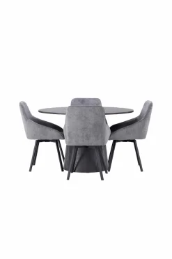 Venture Home Spisegruppe Lanzo med 4 stole Rosie Black, dark grey