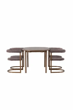 Discount Venture Home Spisegruppe Andy med stole Morning Brun