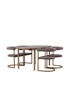 Discount Venture Home Spisegruppe Andy med stole Morning Brun