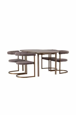 Discount Venture Home Spisegruppe Andy med stole Morning Brun