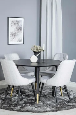 Hot Venture Home Spisegruppe Dipp med 4 stk. stole Velvet Deluxe Black