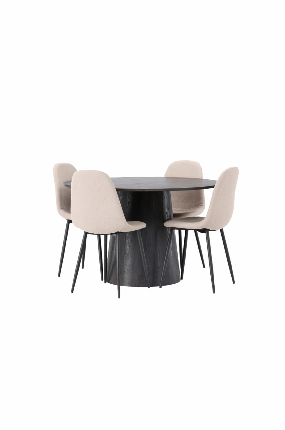 Venture Home Spisegruppe Lanzo med 4 stole Polar Black