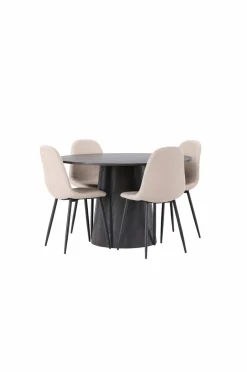 Venture Home Spisegruppe Lanzo med 4 stole Polar Black