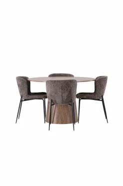 Venture Home Spisegruppe Lanzo med 4 stole Modesto Brun