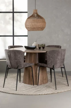 Venture Home Spisegruppe Lanzo med 4 stole Modesto Brun