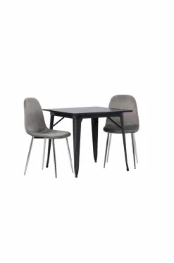Best Venture Home Spisegruppe Tempe med 2 stole Eva Black