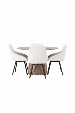 Venture Home Spisegruppe Lanzo med 4 stole Rosie Nature