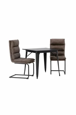 Venture Home Spisegruppe Tempe med 2 stole Zizo Black
