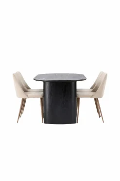 Venture Home Spisegruppe Isolde med 4 stk. stole Night Black