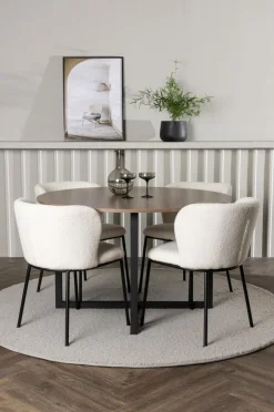 Hot Venture Home Spisegruppe Durango med 4 stk. stole Edina White