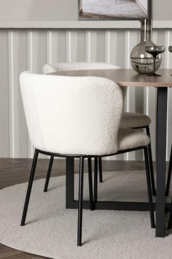 Hot Venture Home Spisegruppe Durango med 4 stk. stole Edina White