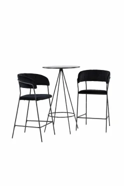 Venture Home Spisegruppe Bistro med 2 stk. stole Lui Black