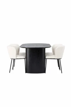Hot Venture Home Spisegruppe Isolde med 4 stk. stole Edina Black